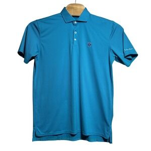 Holderness & Bourne Mens Tailored Fit Polo Shirt Blue Stripe Large EMBROIDERED